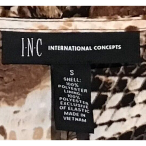 NWT INC Snake Print Long Sleeve Maxi Dress Elastic Waist Women’s Size Small - Picture 2 of 4